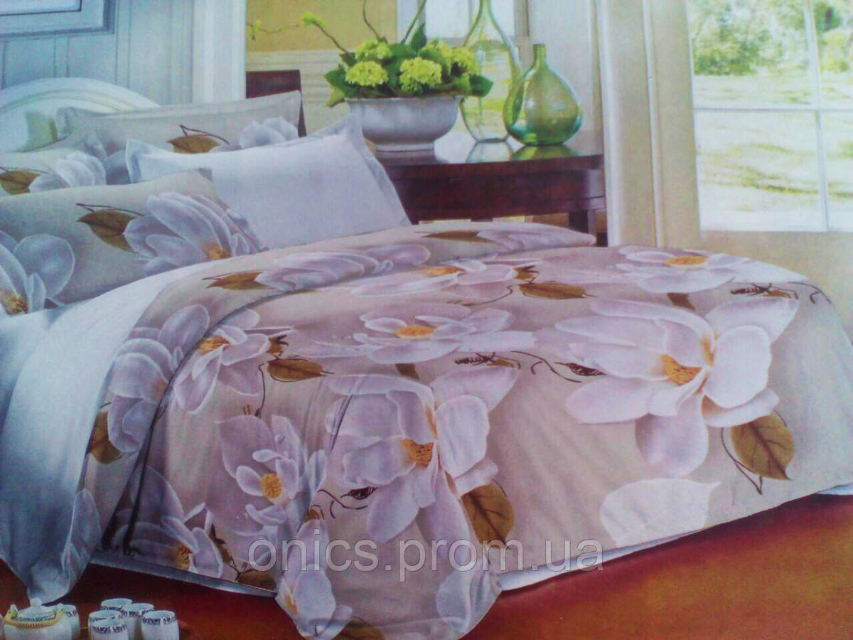 Комплект постельного белья от украинского производителя Polycotton Двуспальный 90906 хорошее качество - фото 2 - id-p2197625768