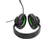 Навушники дротові з мікрофоном JBL Quantum 100X (JBLQ100XBLKGRN) чорні, фото 2