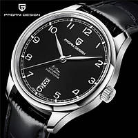 Часы Механические Pagani Design YS003 Silver-Black, мужские, с датой, 41мм, водонепроницаемые, D C