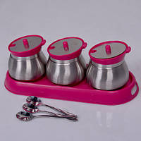 Набор банок для сыпучих Frico FRU-127-Pink 7 предметов розовый хорошее качество