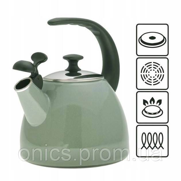 Чайник со свистком Kamille KM-1040A 2.5 л бирюзовый хорошее качество - фото 3 - id-p2197652258
