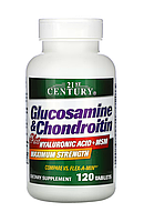 21st Century Glucosamine & Chondroitin Plus Hyaluronic Acid + MSM 120 Tablets