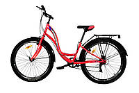 Подростковый Велосипед Cross Betty 26" Рама-13 розово-серый С багажником от 135 см рост