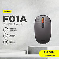 Беспроводная бесшумная мышка Baseus F01A 2.4GHz мышь для ноутбука компьютера офисная с тихими кнопками басеус