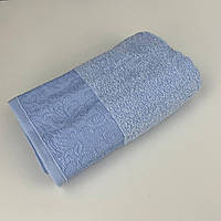 Рушник для обличчя махровий Febo Vip Cotton Botan Туреччина 6398 блакитний 50х90 см хороша якість