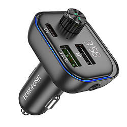 FM - Модулятор Borofone BC54 QC3.0 PD30W car wireless FM transmitter, Black