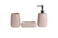 Набір аксесуарів для ванної Bona Di 851-307 3 предмети бежевий хороша якість