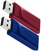 Флешка (USB Flash) 2x32GB Verbatim Store'n'Go Slider Red/Blue (49327)