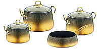 Набор посуды OMS 3041-Gold 7 предметов золотистый хорошее качество