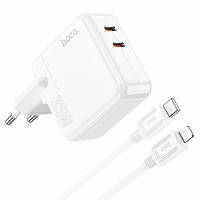 Зарядний пристрій Hoco C110A Lucky PD/QC 35 W + Type-C to Lightning Cable White