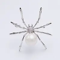 Брошка павук сріблястого та золотистого кольору