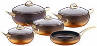 Набор посуды OMS 3024-Bronze 9 предметов бронзовый хорошее качество