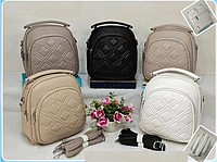 Рюкзак сумка женский 24,5*22,5 см на молнии с карманом из искусственной кожи в разных цветах Zhenya