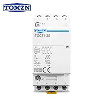 Контактор TOMZN 230-380В, 25А 4NO 4P. модульный. Магнитный пускатель. реле