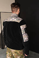 Кофта флисовая мужская военная тактическая с липучками под шевроны ВСУ (ЗСУ) Мультикам 8039 52 размер хаки