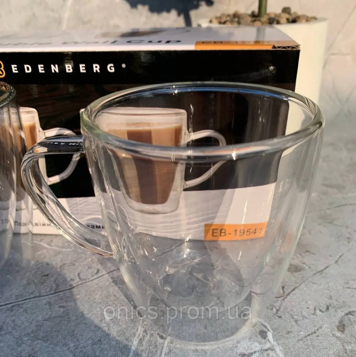Набор чашек с двойными стенками Edenberg EB-19541 220 мл 2 шт хорошее качество - фото 1 - id-p2197713108
