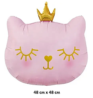 Шар кошечка розовая в короне