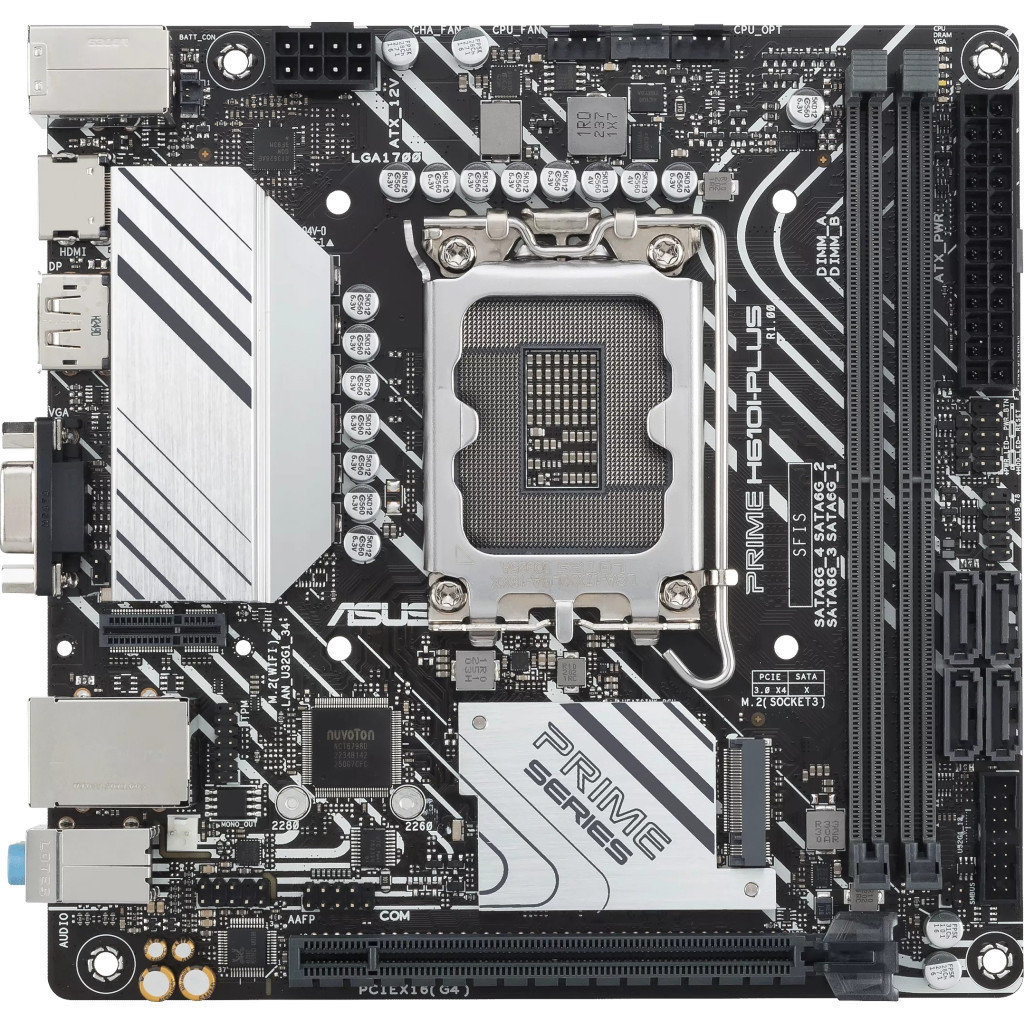 Материнська плата PRIME H610I-PLUS-CSM 1700 DDR 5 1xHDMI, 1xDisplayPort, 1xD-Sub 4 mini ITX