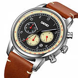 Чоловічий повсякденний кварцовий годинник Skmei 9318BEBN Beige-Brown, фото 2