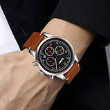 Чоловічий повсякденний кварцовий годинник Skmei 9318BKBN Black-Brown, фото 4