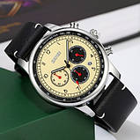 Чоловічий повсякденний кварцовий годинник Skmei 9318BEBK Beige-Black, фото 3