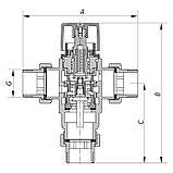 Клапан змішувальний термостатичний триходовий 1" (з накидн. гайками) KOER KR.1258 (KR2817 SC, код: 5561363, фото 2