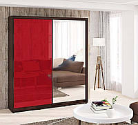Шкаф-купе 0,9м "Цветное стекло" двухдверный с зеркалом для одежды