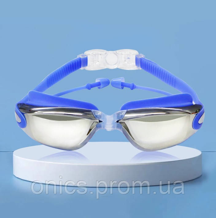 Очки для плавания взрослые 11731 синие хорошее качество - фото 1 - id-p2197731583