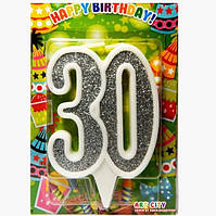 Свічка цифра ювілейна срібло 30