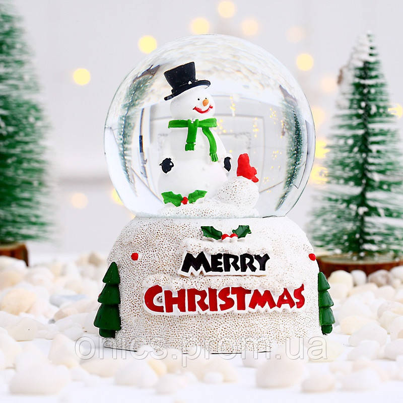 Шар новогодний декоративный светящийся Снеговик 13989 10.5х7 см хорошее качество - фото 1 - id-p2197706521