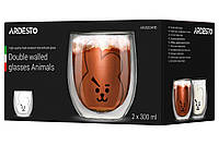 Набор низких стаканов с двойным дном Ardesto Animals Bunny AR-2630-ARB 300 мл 2 шт хорошее качество