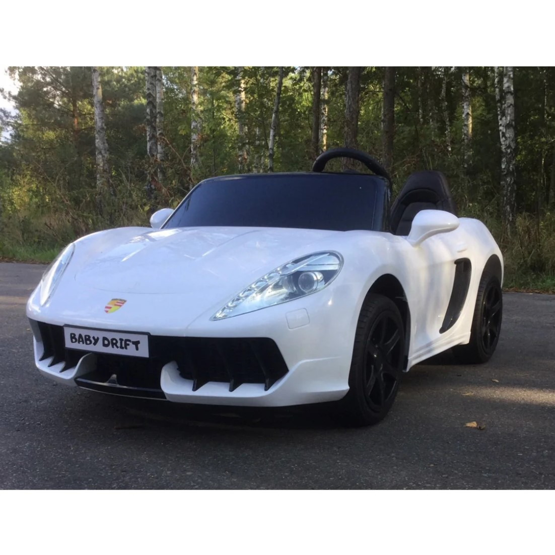 Дитячий двомісний електромобіль Porsche Cayman (білий колір), фото 1