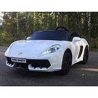 Детский двухместный электромобиль Porsche Cayman (белый цвет)