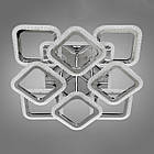 Світлодіодна люстра 100 Вт з підсвічуванням основи та пультом д/к колір каркасу хром D-S3517/4+4HR LED 3color, фото 3