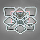 Світлодіодна люстра 100 Вт з підсвічуванням основи та пультом д/к колір каркасу хром D-S3517/4+4HR LED 3color, фото 4