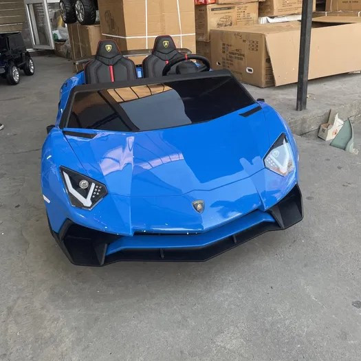 Дитячий двомісний електромобіль Lamborghini Aventador SVJ 24V (синій колір), фото 1