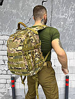 Тактический штурмовой рюкзак мультикам лазерная резка 35 л, военный рюкзак камуфляж на два отдела зсу 35×26×49