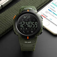 Электронные часы Skmei 1301AG army green, Smart Watch, с датой, шагомером, Bluetooth, Device Clock