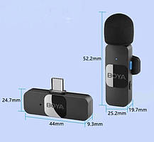 Профессиональный беспроводной петличный микрофон Boya BY-V10 Type-C петличка для телефона, фото 3
