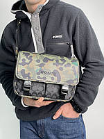 Coach Khaki & Black League Hybrid Messenger Bag In Charcoal Multi 29 х 22 х 9 см