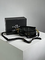 Coach Leather Covered C Closure Puffy Tabby Shoulder Bag Black 19 x 11 x 8 см
