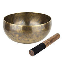 Тріскаюча чаша Тибетська Singing bowl Ручна холодна ківка 23,3/23,3/11,5 см Бронзовий (27410) z112-2024