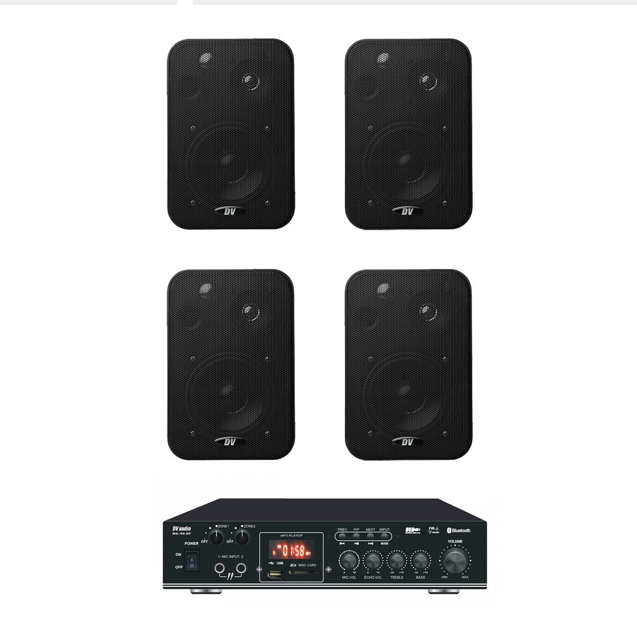 Комплект звуку DV audio MA404CON1B для приміщення до 80м.кв. - фото 1 - id-p1867934766