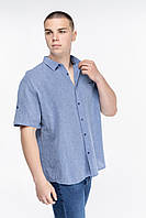 Рубашка мужская однотонная Jean Pier JP7302-B 5XL Синий (2000989651833) z112-2024