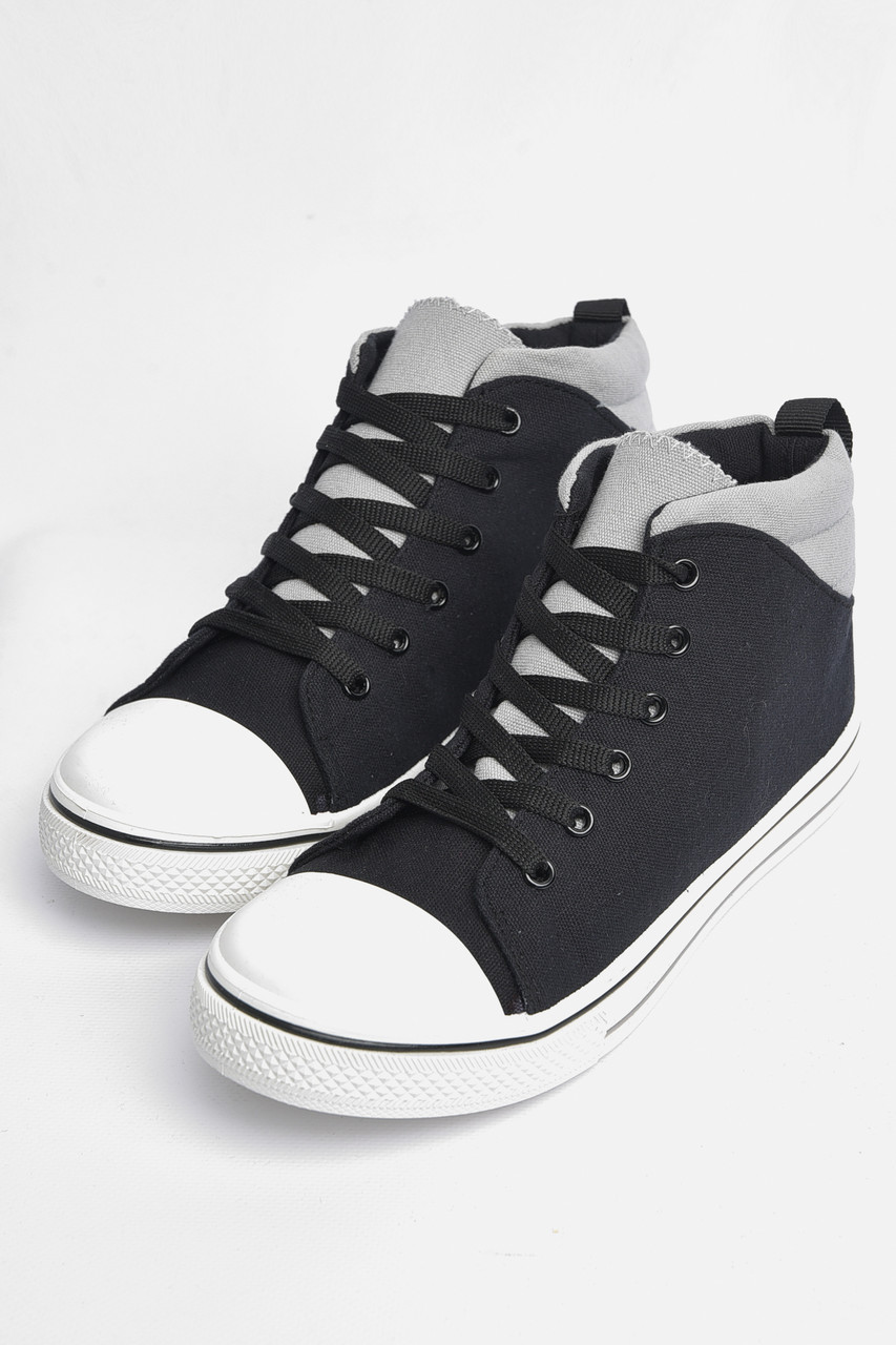 Кеди дитячі текстильні чорного кольору 178867T Безкоштовна доставка, фото 1