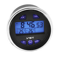 Авточасы с термометром VST-7042V с голубой подсветкой