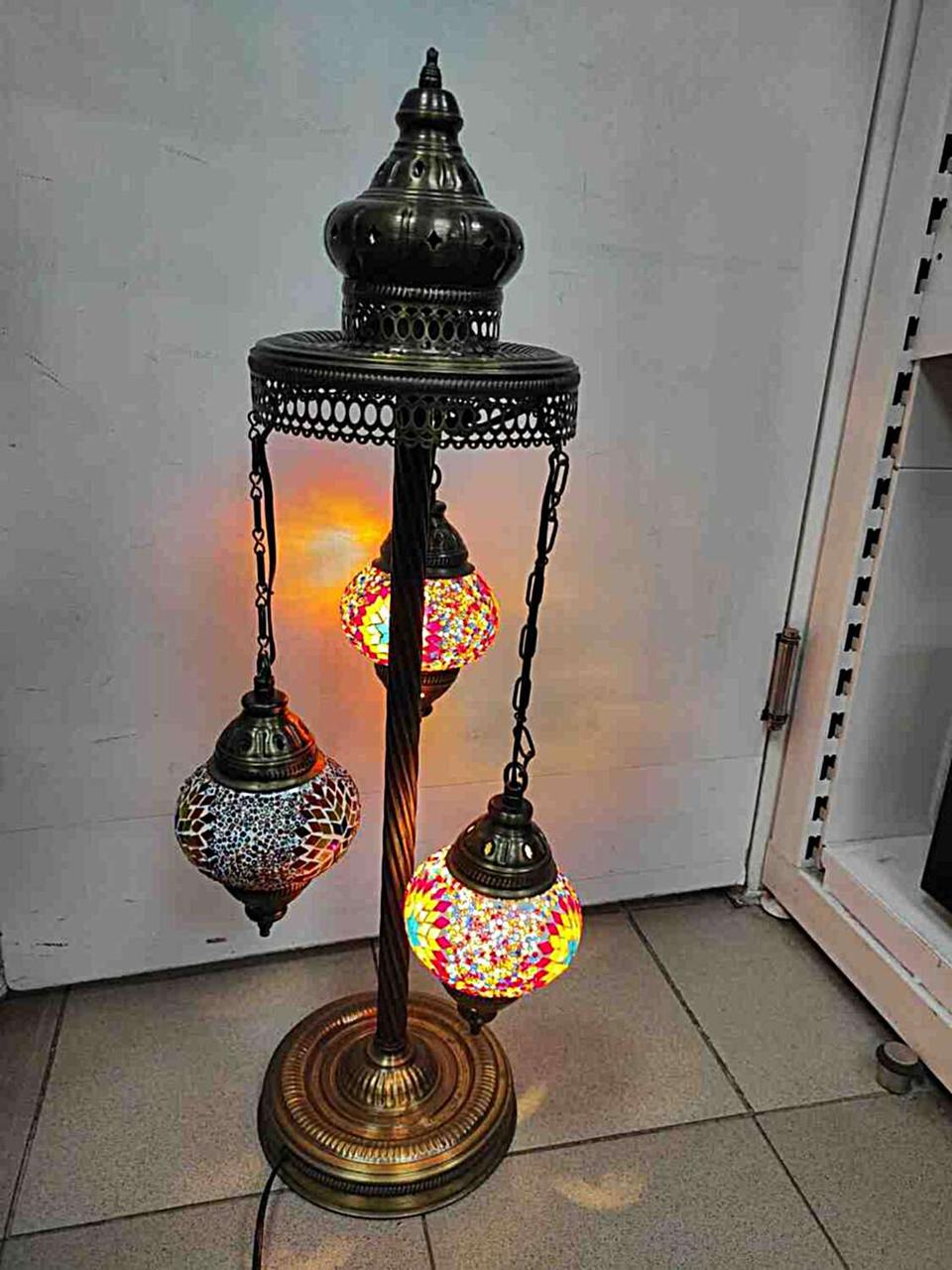 Б/У Підлоговий турецький світильник Sinan із мозаїки ручної роботи мікс