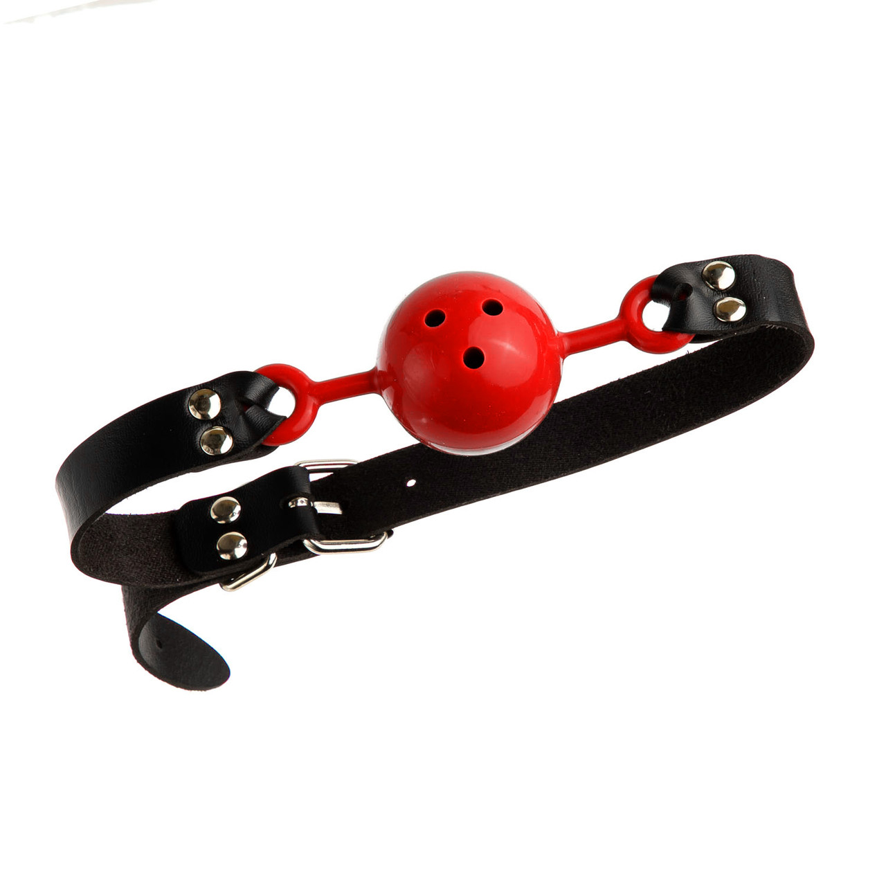 Капелюх червоний із латексу з ремінцем чорного кольору, 4.5 см