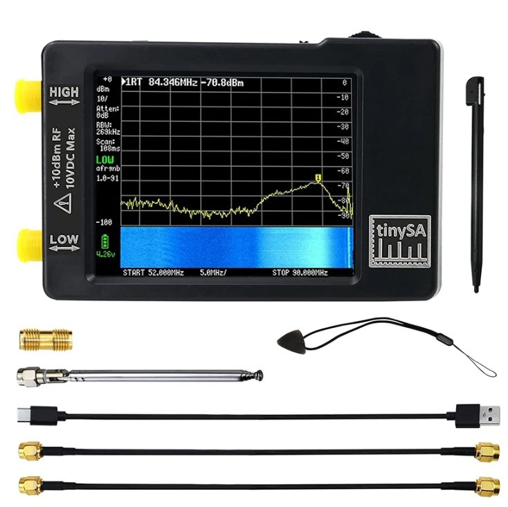 Аналізатор спектру радіочастот ZeenKo TinySA 100KHz-960MHz, TFT 2,8” (320х240)