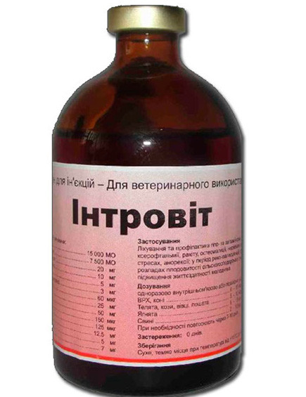 Інтровіт 100 мл (Interchemie) Комплексний вітамінно-мінеральний препарат для ветеринарії